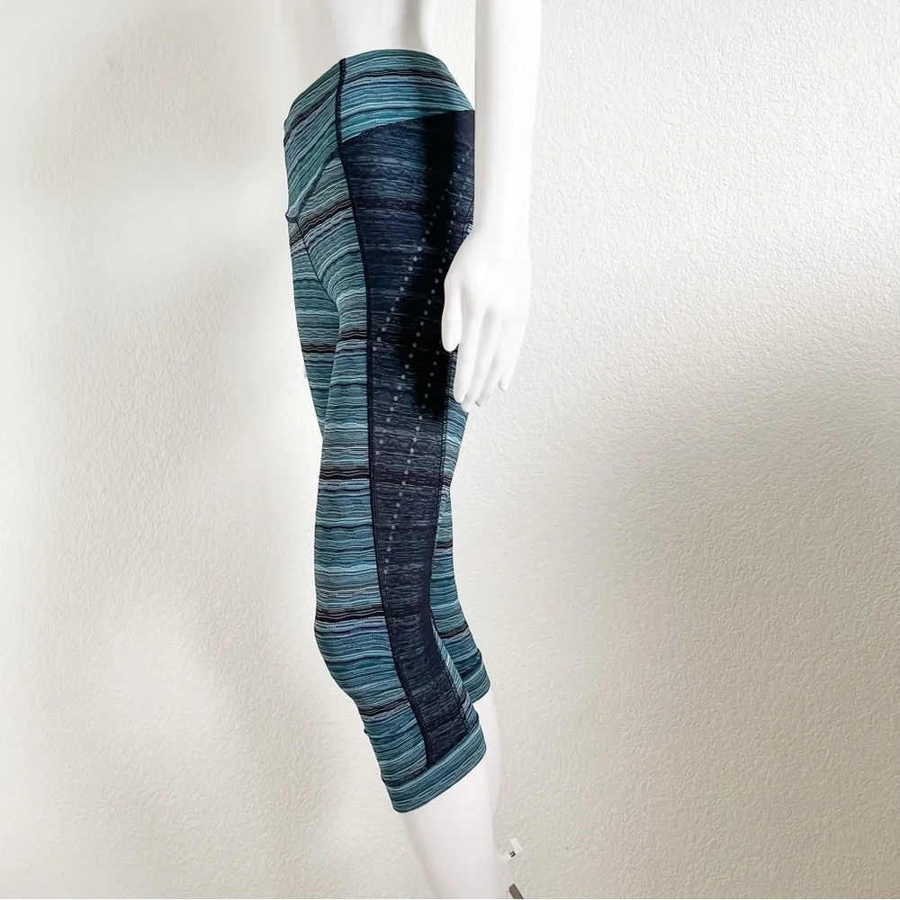 Lululemon Stop At Nothing Crop Leggings Space Dye Blue Size 2